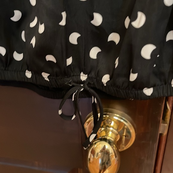Anthropology, Dolan, black, long, sleeved blouse with white moons, medium - Picture 5 of 16